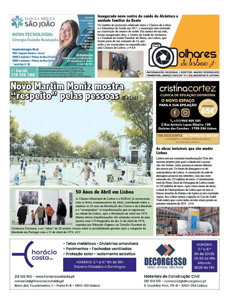 Capa - Olhares de Lisboa - 1 º Trimestre 2024
